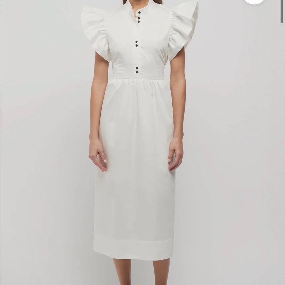 FRIEND OF AUDREY

FIORETTA FRILL SLEEVE MIDI DRESS WHITE